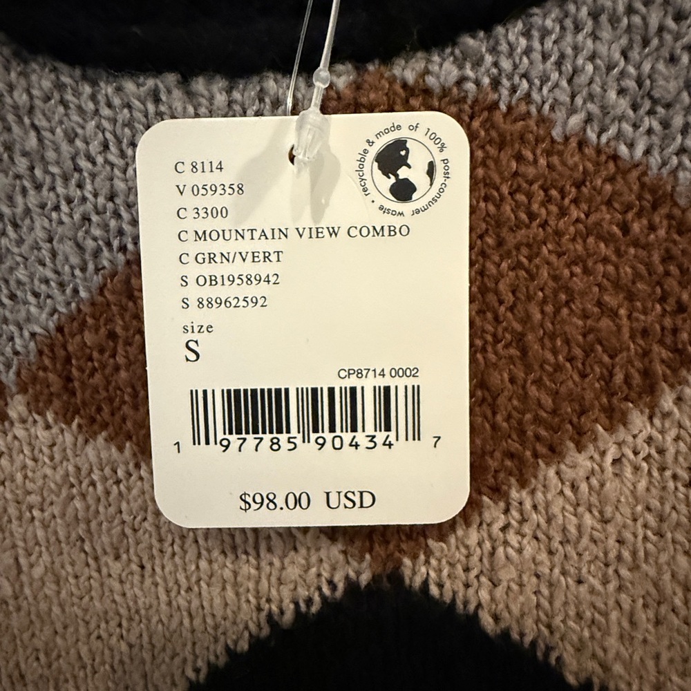 Geometric Patterned Sweater - Black, Gray, Brown … - image 2